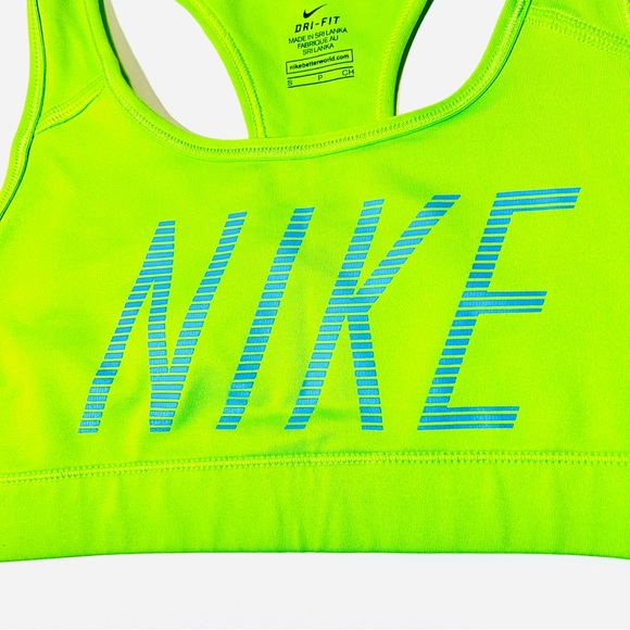 Nike sports bra Victory Compression Drifit sports bra neon green women Size S - Picture 4 of 4